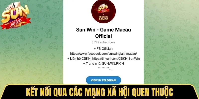 Kết nối qua các mạng xã hội quen thuộc