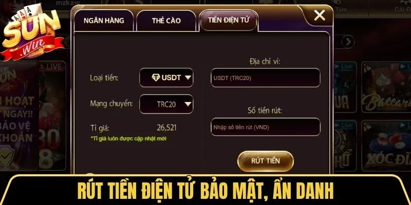 Rút tiền điện tử bảo mật, ẩn danh