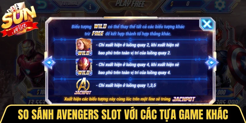 So sánh Avengers slot với các tựa game khác