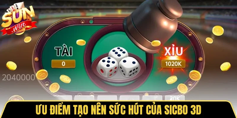 Tài Xỉu 3D | Luật Chơi & Bí Quyết Cược Sicbo Dễ Thắng 2 Sunwin Ưu điểm tạo nên sức hút của Sicbo 3D