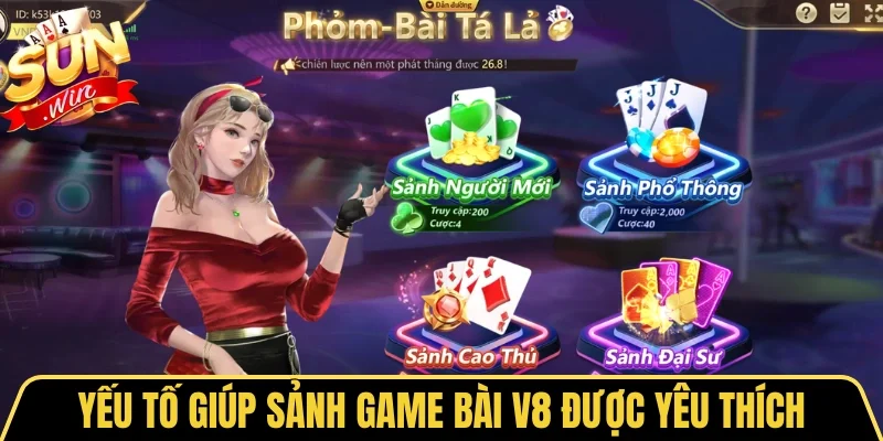 V8 Poker - Sảnh Game Bài Đẳng Cấp Đổi Thưởng Cực Đã 3 Sunwin Yếu tố giúp sảnh game bài V8 được người chơi yêu thích